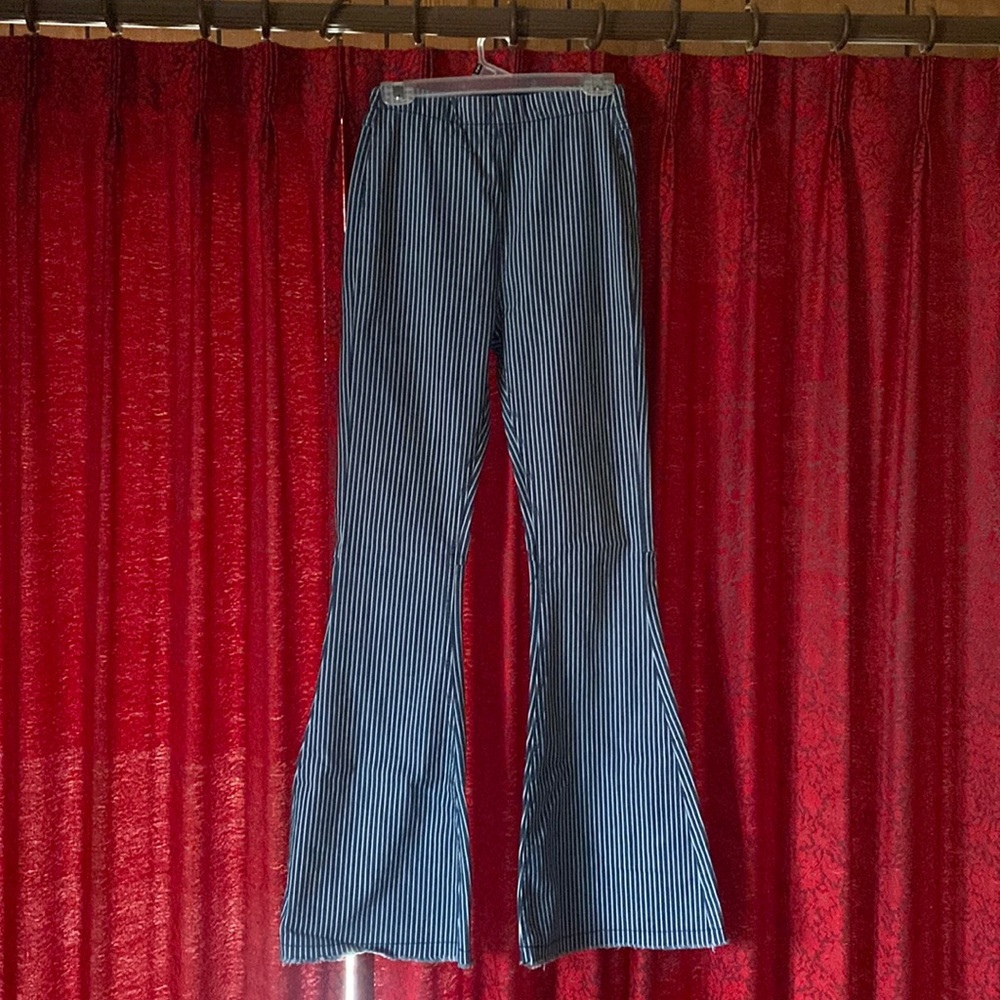 Blue and white bell bottoms